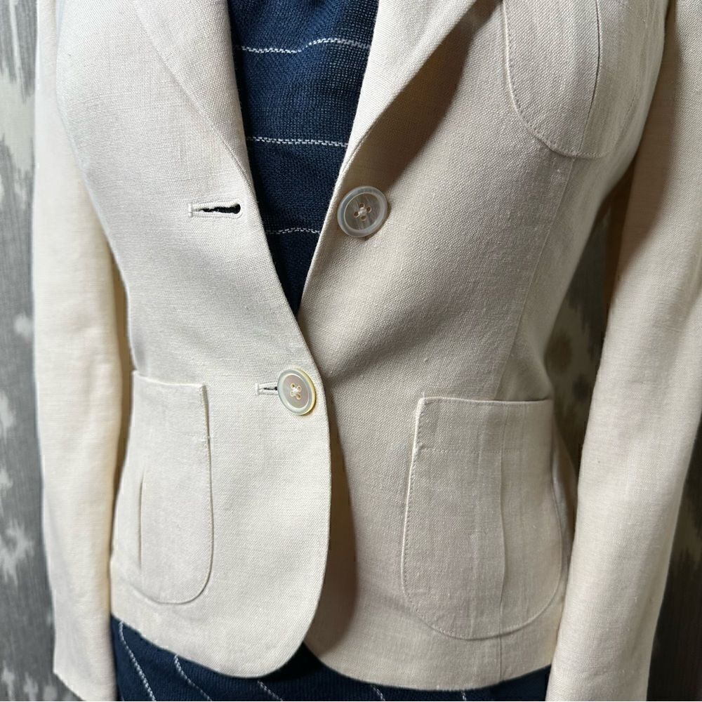 Ralph Lauren Blue Label South Shore Linen Jacket in Cream - Picture 11 of 16